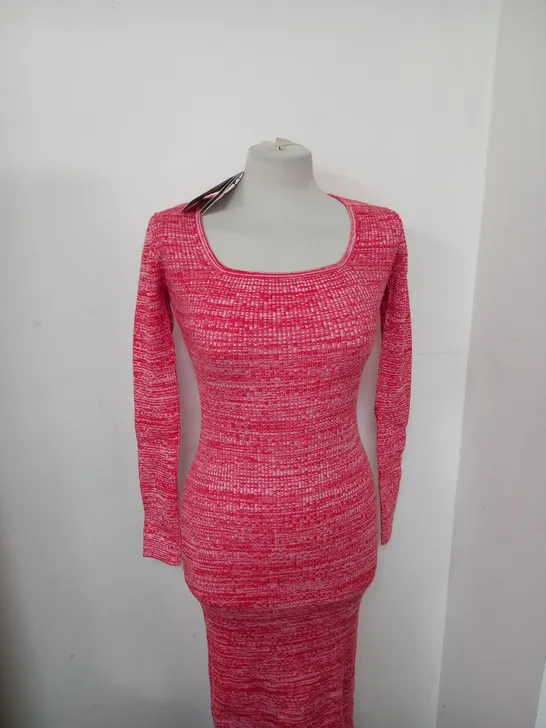 NOBODYS CHILD SQUARE NECK KNITTED MIDI DRESS SIZE 10