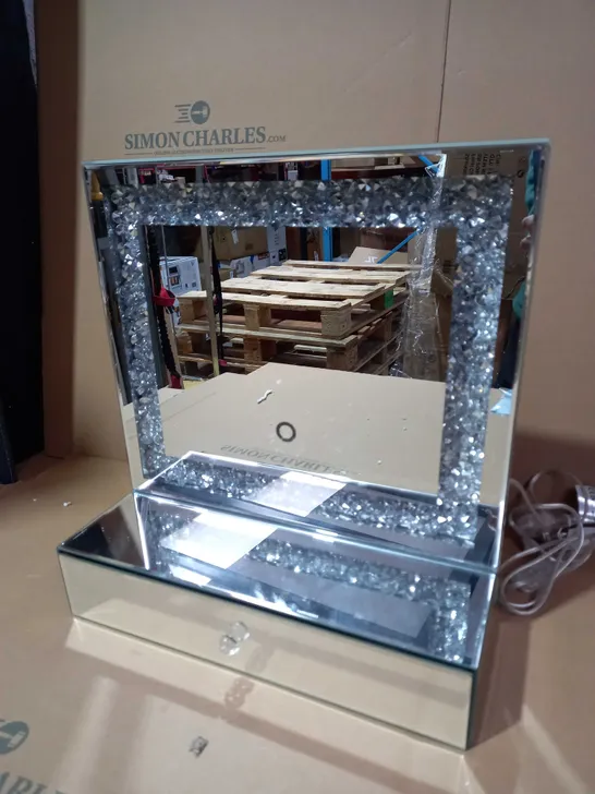 JULIEN MACDONALD LIGHT UP ENCAPSULATED CRYSTAL DRESSING TABLE MIRROR