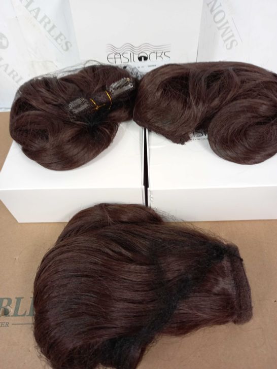 EASILOCKS HAIR BUNDLE OF 3 BOXES: MOCHA BROWN - 2 X EXTRA VOLUME & 1 X 16" BLOWDRY PONYTAIL