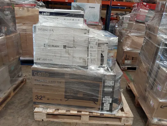 PALLET OF APPROXIMATELY 21 UNPROCESSED RAW RETURN TELEVISIONS TO INCLUDE;