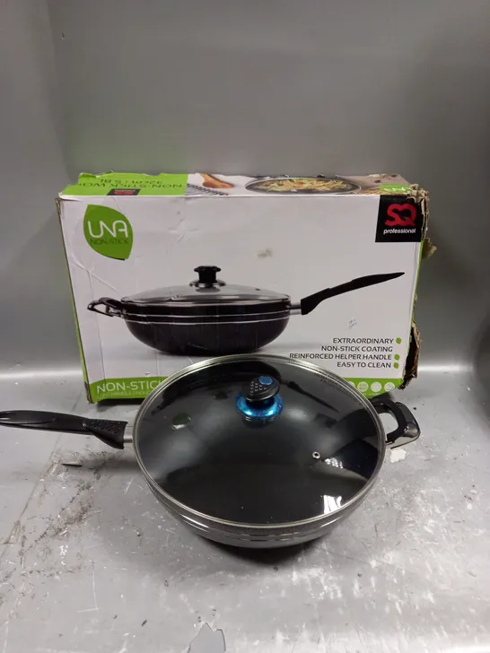 BOXED SQ PROFESSIONAL NON-STICK WOK 32CM 5.8L IN BLACK