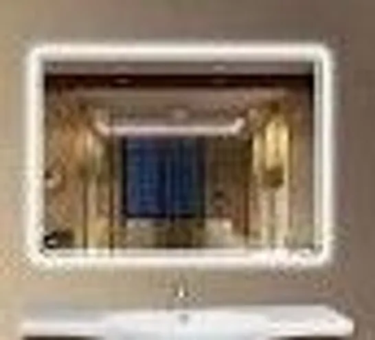 BOXED LED BATHROOM MIRROR WITH 3 COLOUR LIGHTS ANTI-FOG WALL MOUNTED TOUCH SENSOR (1 BOX)