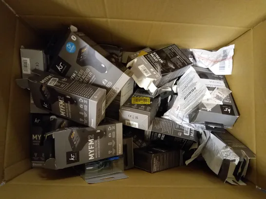 BOX OF APPROX 30 KITSOUNDS MYFM2 WIRELESS TO FM AUDIO CONVERTERS