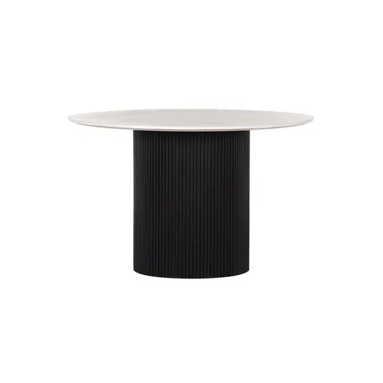 AGRIDAKI 120CM GENUINE MARBLE PEDESTAL DINING TABLE (2 ITEMS)