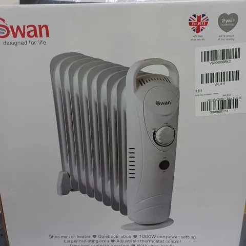 SWAN 1000W MINI OIL HEATER - WHITE