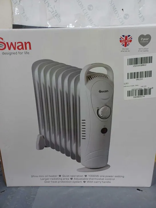 SWAN 1000W MINI OIL HEATER - WHITE RRP £29