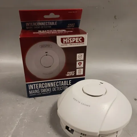 BOXED HISPEC INTERCONNECTABLE MAINS SMOKE DETECTOR 