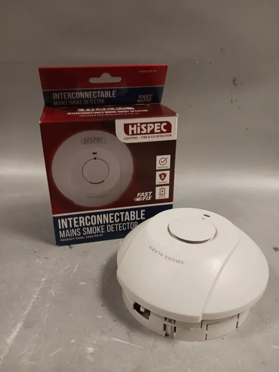 BOXED HISPEC INTERCONNECTABLE MAINS SMOKE DETECTOR 