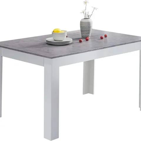 BOXED DINING TABLE MADE OF WOOD MDFIN WHITE & GREY
