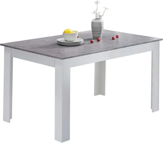 BOXED DINING TABLE MADE OF WOOD MDFIN WHITE & GREY