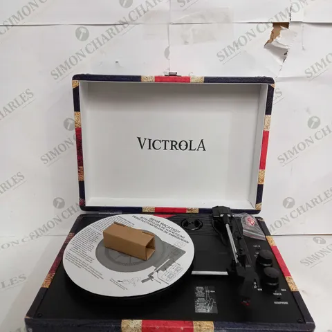 VICTROLA JOURNEY PORTABLE RECORD PLAYER (BOX WATER DAMAGED) 