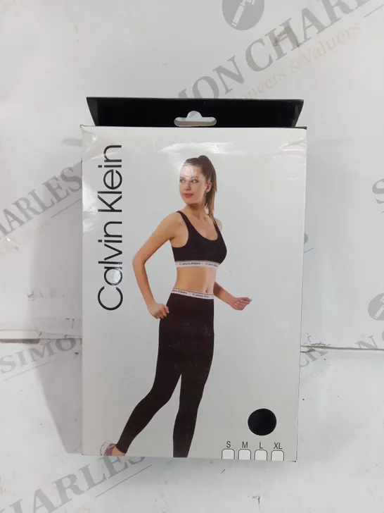 BOXED CALVIN KLEIN LEGGINGS AND TOP IN BLACK - XL