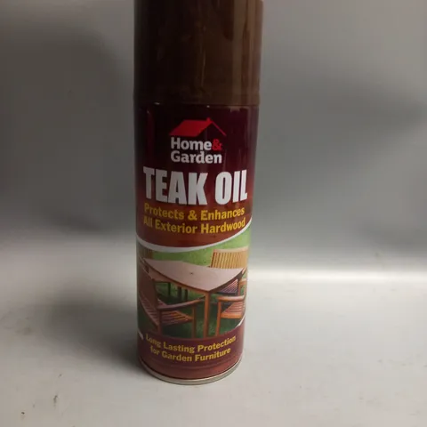 BOXED LOT OF 12 HOME AND GARDEN TEAK OIL EXTERIOR HARDWOOD SPRAY 400ML