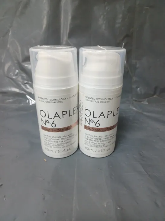 LOT OF 2 OLAPLEX NO6 BOND SMOOTHER LEAVE IN STYLING TREATMENT 100ML