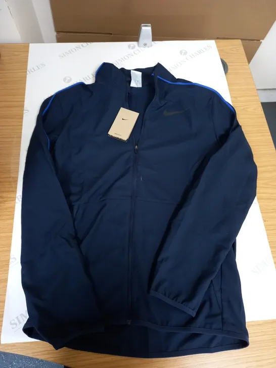 NIKE DRI FIT ZIP UP NAVY JACKET - MEDIUM