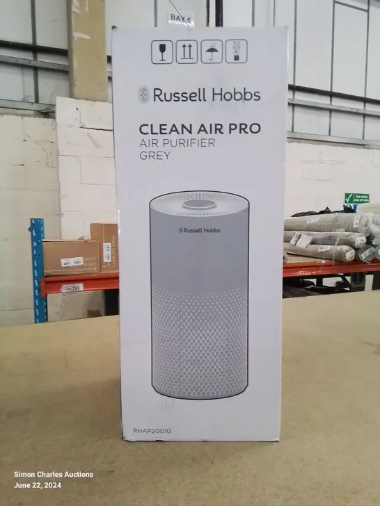 BOXED BRAND NEW RUSSELL HOBBS CLEAN AIR PRO AIR PURIFICATION SYSTEM IN GREY