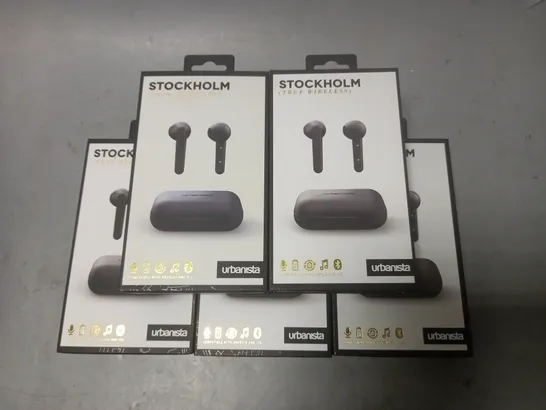 LOT OF 5 BOXED URBANISTA STOCKHOLM TRUE WIRELESS EARPHONES