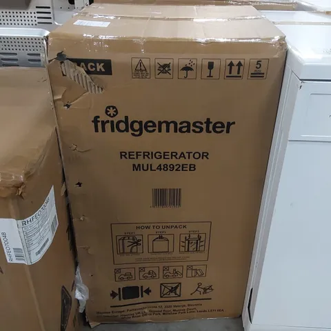 BOXED FRIDGEMASTER MUL4892EB 92 LITRE FREESTANDING UNDER COUNTER FRIDGE - BLACK