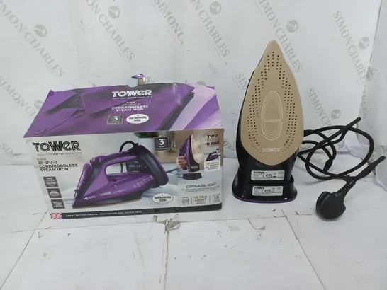 BOXED TOWER 2-IN-1 CORD/CORDLESS STEAM IRON 