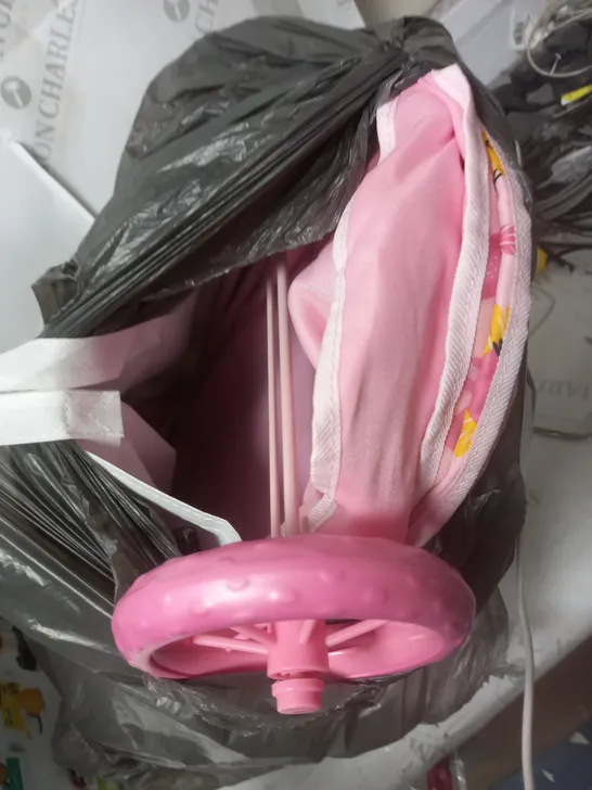 JUNIOR DOLL PRAM AND BAG PINK  RRP £29.99