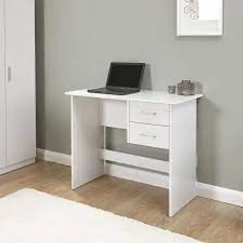 BOXED PANAMA 2 DRAWER DESK WHITE 1005×502×85MM