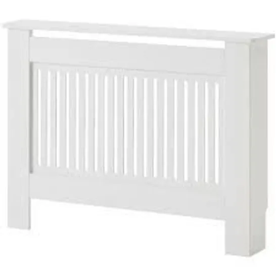 A BOXED WHITE WOODEN RADIATOR COVER