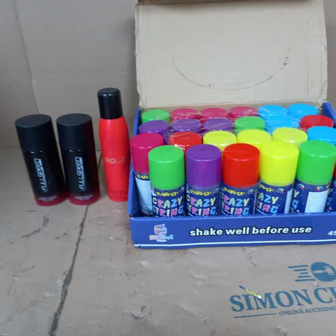 APPROXIMATELY 10 ASSORTED AEROSOLS TO INCLUDE FULLSPEED AVON, SO... BODY FRAGRANCE, AND CRAZY STRING ETC.