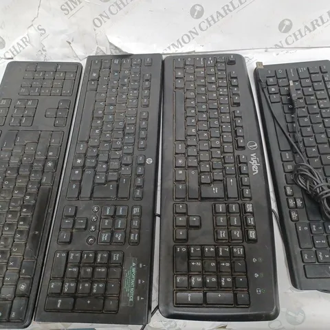 LOT OF 4 ASSORTED UNBOXED WIRED KEYBOARDS