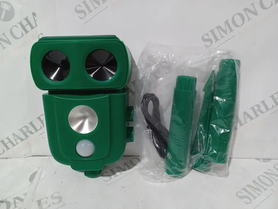 BOXED UNBRANDED OUTDOOR SOLAR ULTRASONIC ANIMAL REPELLER