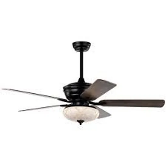 BOXED COSTWAY BLACK CEILING FAN WITH LIGHT AND REMOTE CONTROL