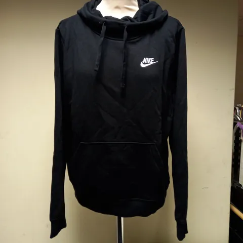 WOMEN'S NIKE SPORTSWEAR CLUB FLEECE FUNNEL-NECK HOODIE, BLACK, MEDIUM