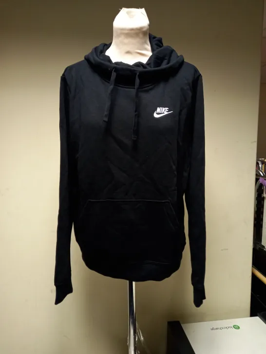 WOMEN'S NIKE SPORTSWEAR CLUB FLEECE FUNNEL-NECK HOODIE, BLACK, MEDIUM