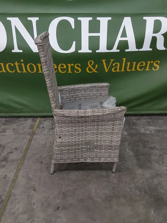 CAMBRIDGE RATTAN RECLINER CHAIR WITH CUSHION