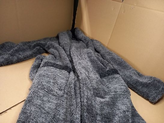 LOUNGE GREY MARL THICK LONG DRESSING GOWN - MEDIUM