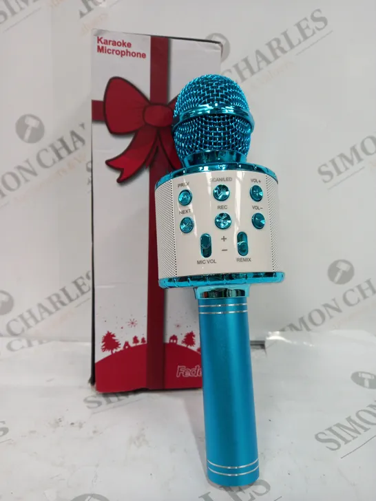 BOXED METALIC BLUE WS-858L KARAOKE MICROPHONE 