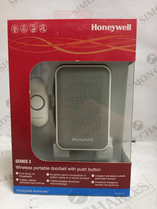 HONEYWELL SERIES 3 WIRELESS PORTABLE DOORBELL WITH PUSH BUTTON DC311N