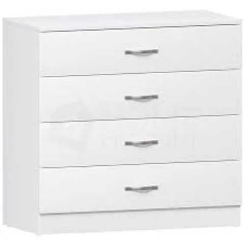 BOXED MAYBERY 4 DRAWER CHEST OF DRAWERS - WHITE (1 BOX)