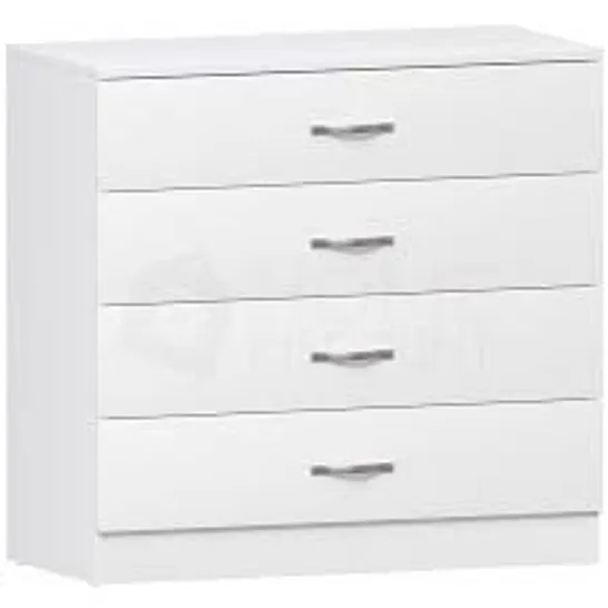 BOXED MAYBERY 4 DRAWER CHEST OF DRAWERS, WHITE (1 BOX)