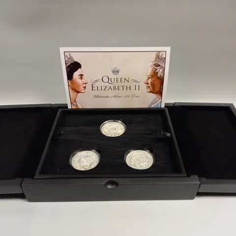 BOXED QUEEN ELIZABETH II ULTIMATE £5 COIN TRIO 