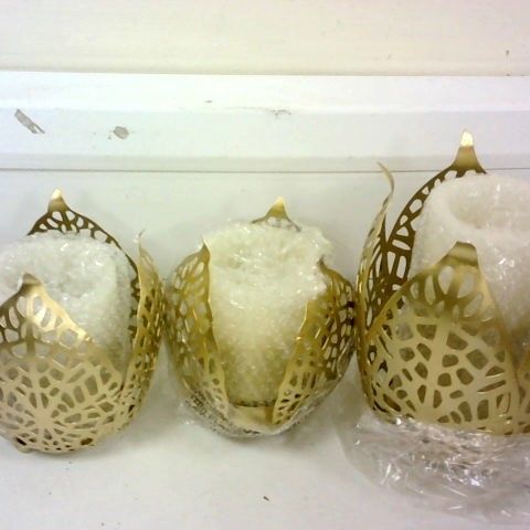 ALISON CORK SET OF CANDLE HOLDERS WITH LED CANDLES COLLECTION