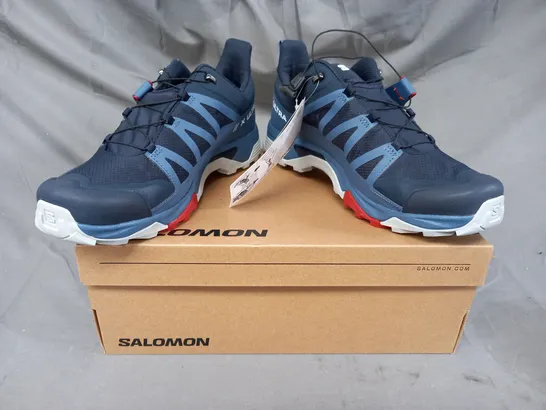 BOXED PAIR OF SALOMON X ULTRA 4 GTX SHOES IN NAVY/BLUE UK SIZE 11