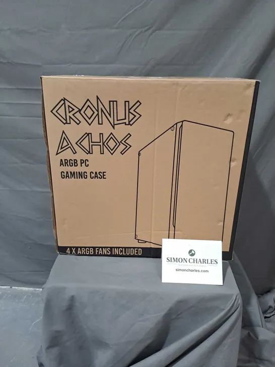 BOXED CRONUS ACHOS ARGB GAMING CASE IN BLACK