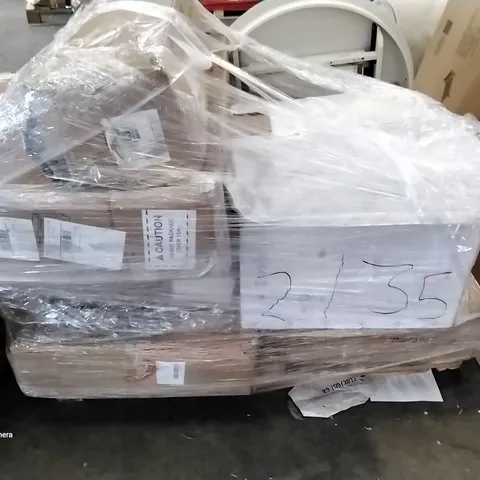 PALLET OF ASSORTED ITEMS INCLUDING AMAGABEL GALVANISED WIRE MESH FENCING, ELECTRIC FIREPLACE