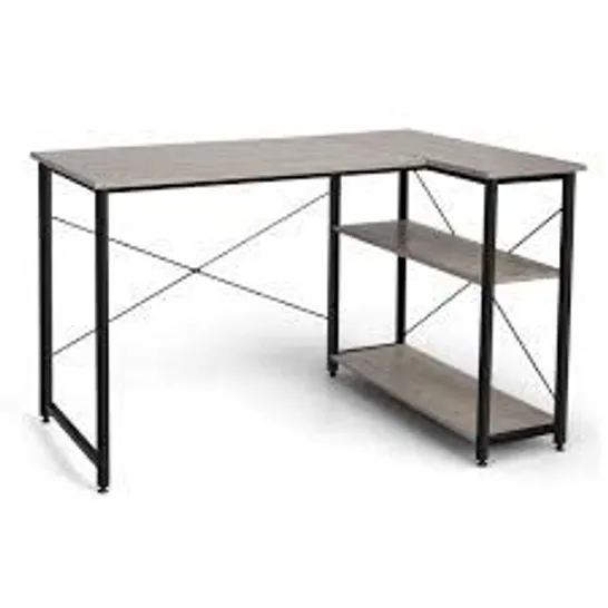 BOXED COSTWAY 48'' REVERSIBLE L SHAPED COMPUTER DESK HOME OFFICE TABLE ADJUSTABLE SHELF (1 BOX)