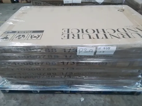 PALLET CONTAINING 8 BOXED PEAKE GREY MARBLE & CHROME 160CM DINING TABLE PARTS - BOXES 1 OF 3 ONLY