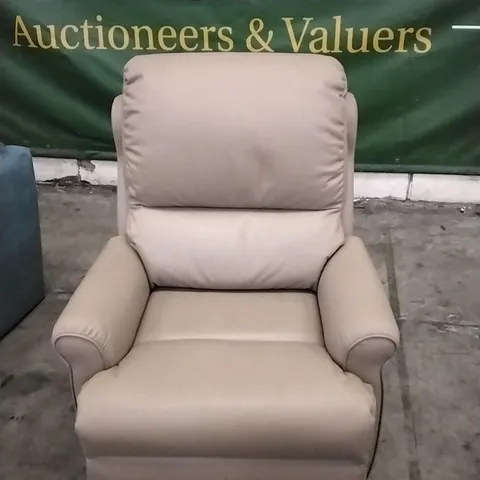 QUALITY BRITISH DESIGNED & MANUFACTURED G PLAN NEWMARKET POWER RECLINER ARMCHAIR CAMBRIDGE TAUPE LEATHER