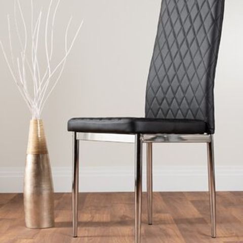 BOXED UPHOLSTERED DINING CHAIR-BLACK