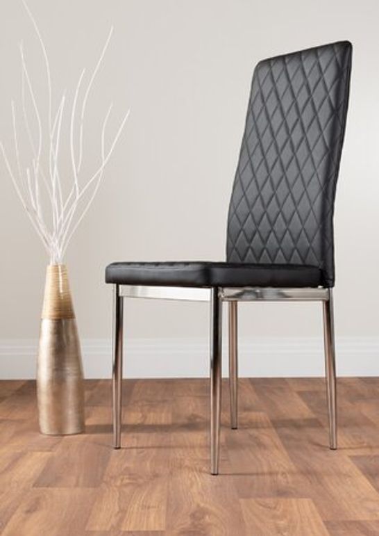 BOXED UPHOLSTERED DINING CHAIR-BLACK