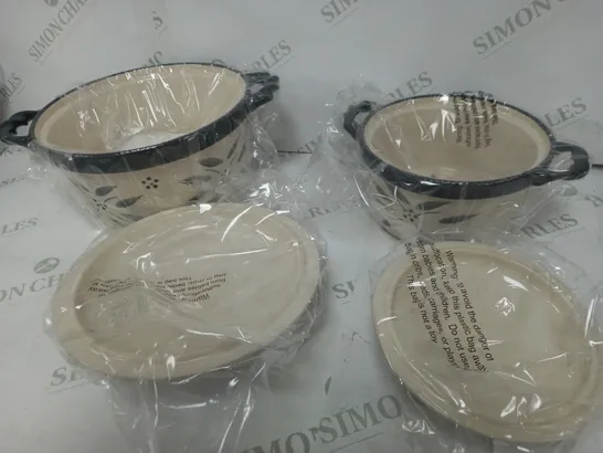 TEMP-TATIONS CERAMIC ROUND CASSEROLE BAKER SET 