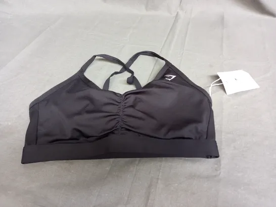 GYMSHARK RUCHED SPORTS BRA IN BLACK - MEDIUM